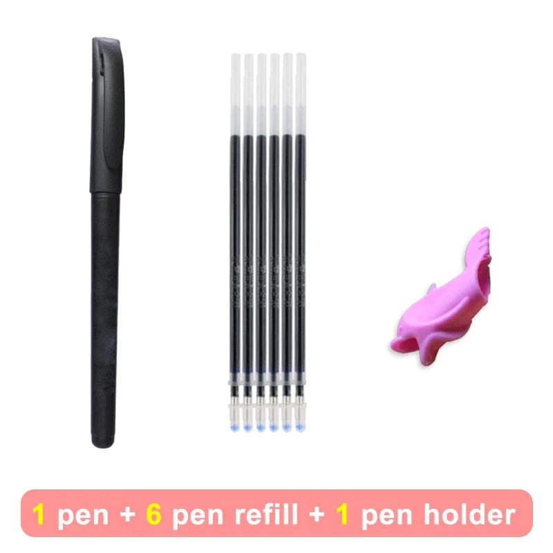 Pen + 6 Refills + Penholder