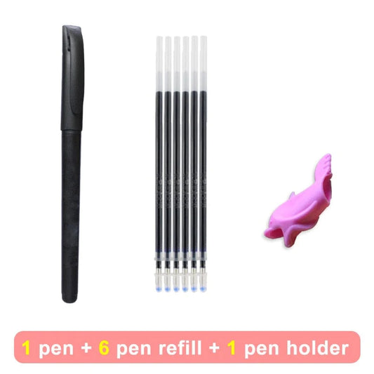 Pen + 6 Refills + Penholder