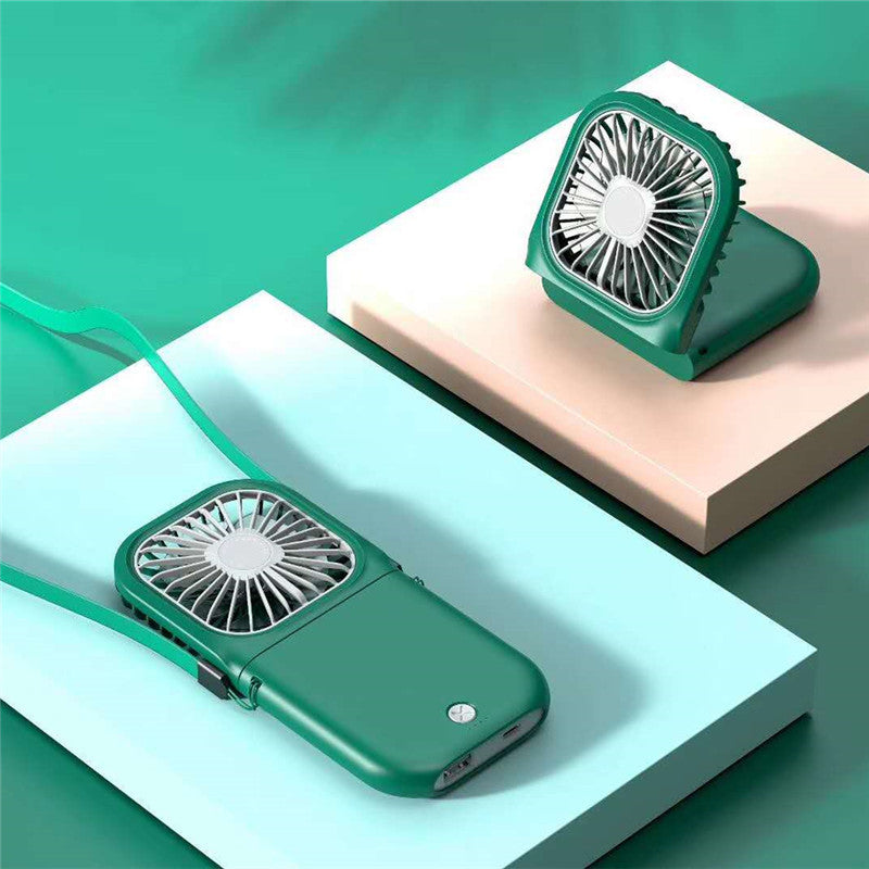 Sammenfoldelig håndfri genopladelig halsventilator