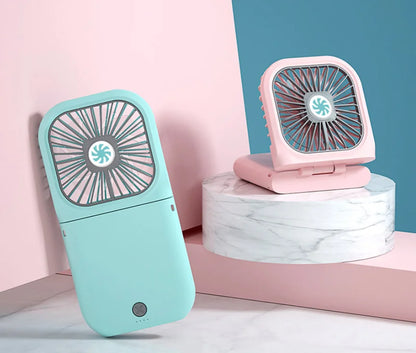 Sammenfoldelig håndfri genopladelig halsventilator