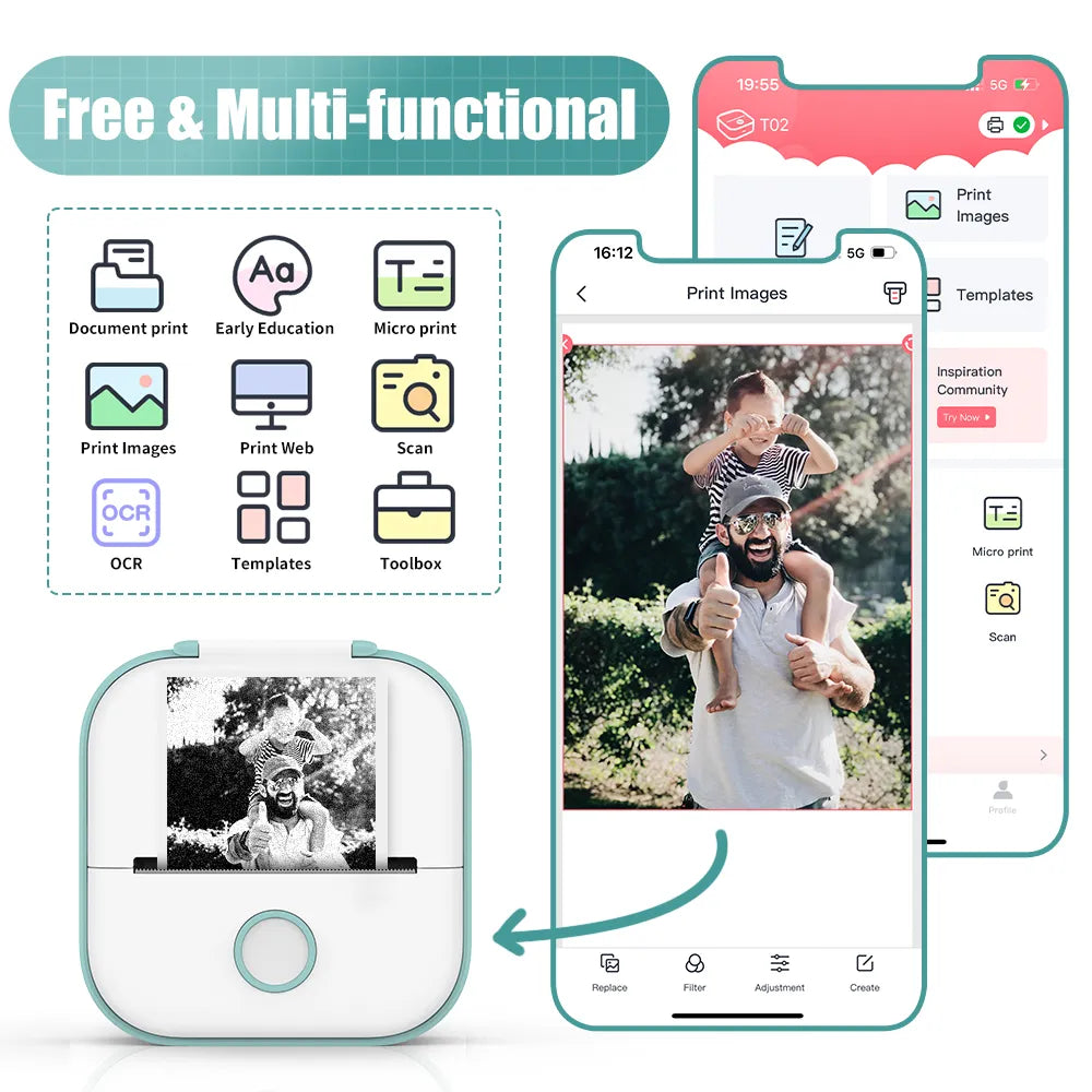 MiniPrint Praktisk Bluetooth-Printer